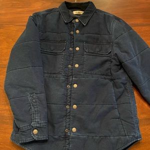 Madewell mens small quilted indigo shirt jacket with snaps
